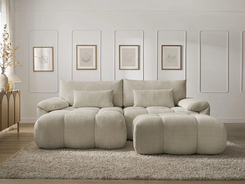 Divano ad angolo con pouf BOBOCHIC IVANE