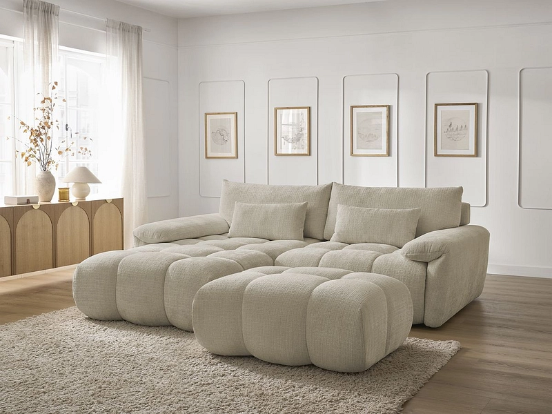 Divano ad angolo con pouf BOBOCHIC IVANE
