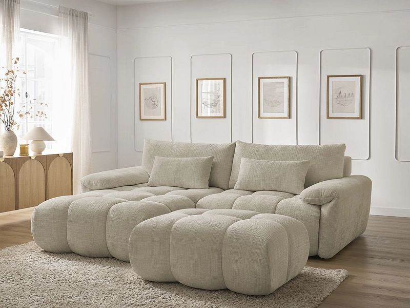 Divano ad angolo con pouf BOBOCHIC IVANE
