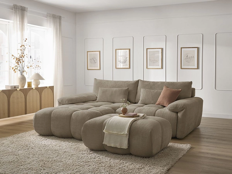 Divano ad angolo con pouf BOBOCHIC IVANE