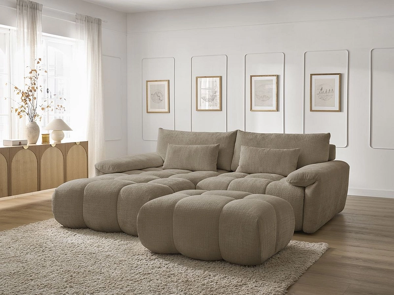Divano ad angolo con pouf BOBOCHIC IVANE