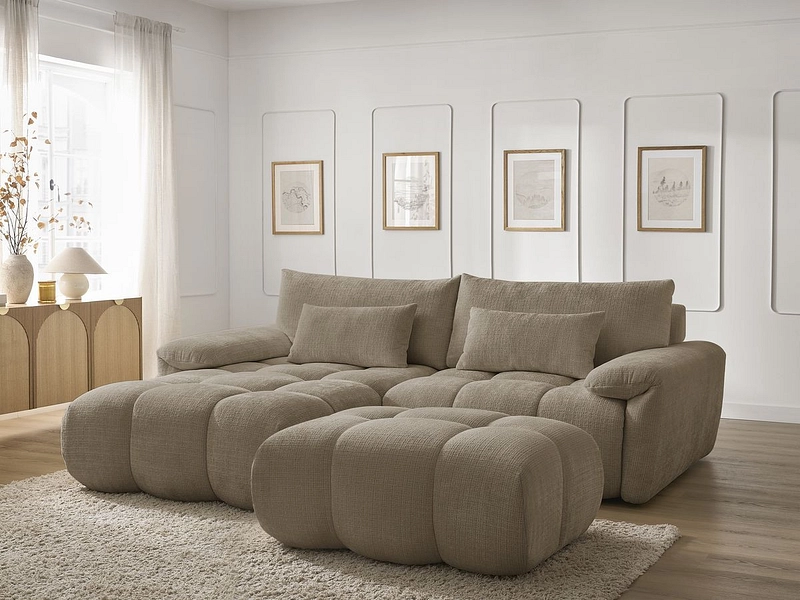 Divano ad angolo con pouf BOBOCHIC IVANE