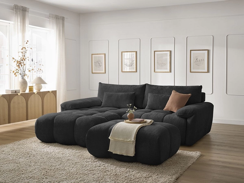 Divano ad angolo con pouf BOBOCHIC IVANE