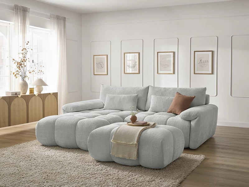 Divano ad angolo con pouf BOBOCHIC IVANE