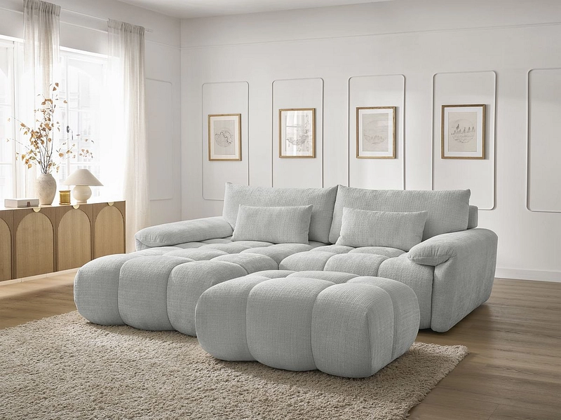 Divano ad angolo con pouf BOBOCHIC IVANE