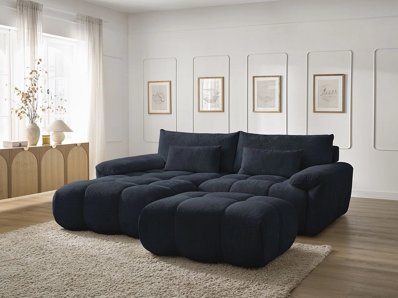 Divano ad angolo con pouf BOBOCHIC IVANE