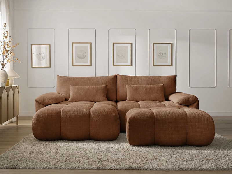 Divano ad angolo con pouf BOBOCHIC IVANE