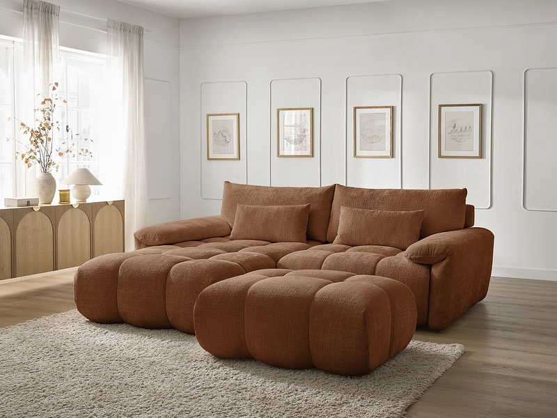 Divano ad angolo con pouf BOBOCHIC IVANE