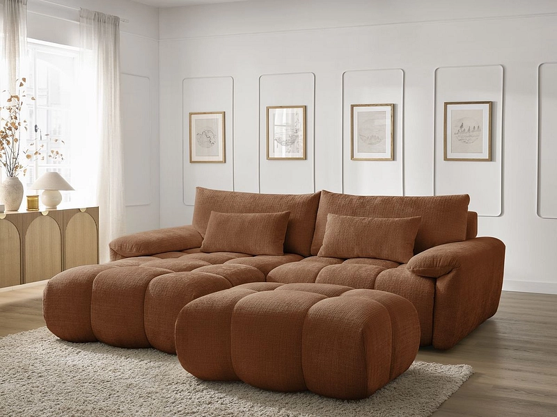 Divano ad angolo con pouf BOBOCHIC IVANE