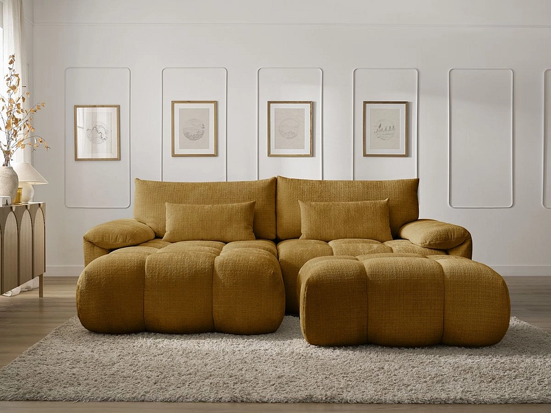 Divano ad angolo con pouf BOBOCHIC IVANE