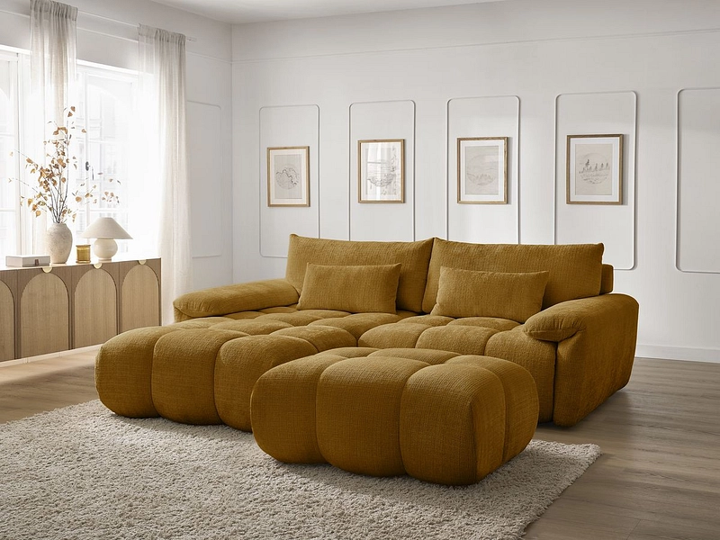 Divano ad angolo con pouf BOBOCHIC IVANE