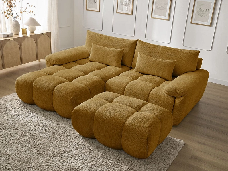 Divano ad angolo con pouf BOBOCHIC IVANE