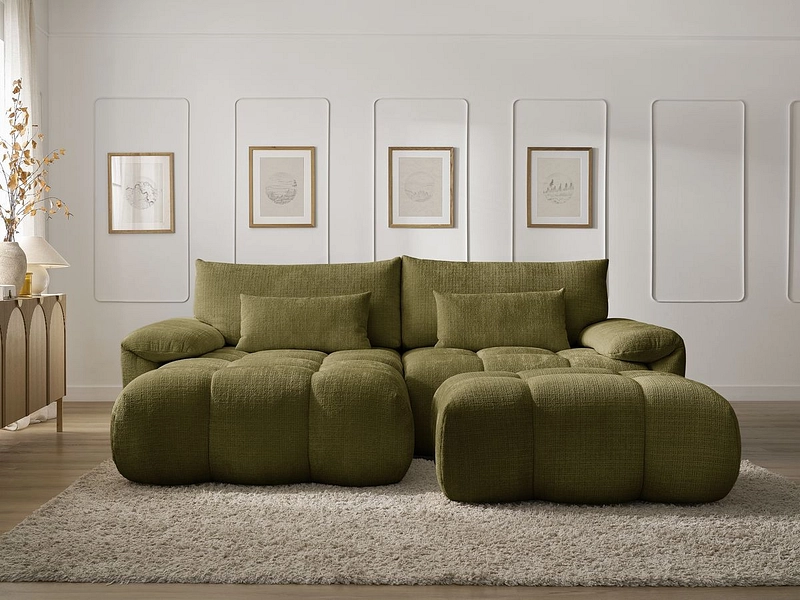 Divano ad angolo con pouf BOBOCHIC IVANE