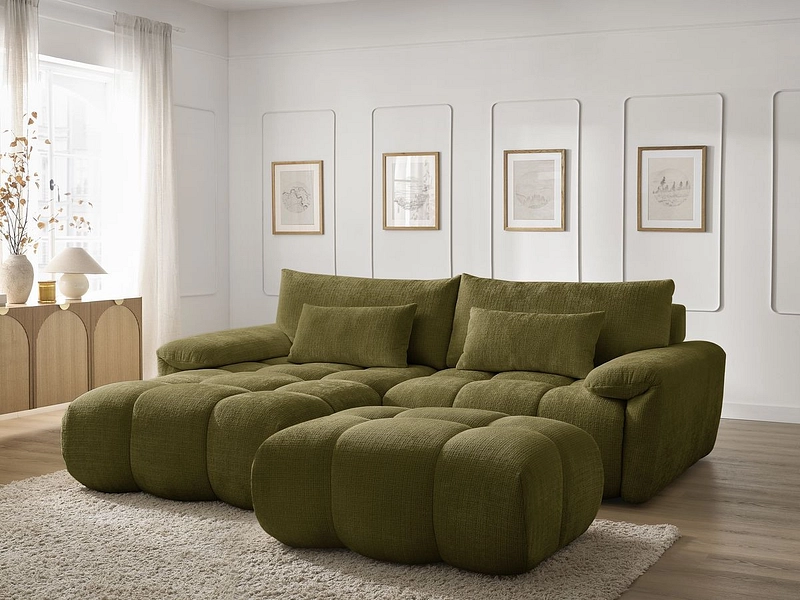 Divano ad angolo con pouf BOBOCHIC IVANE