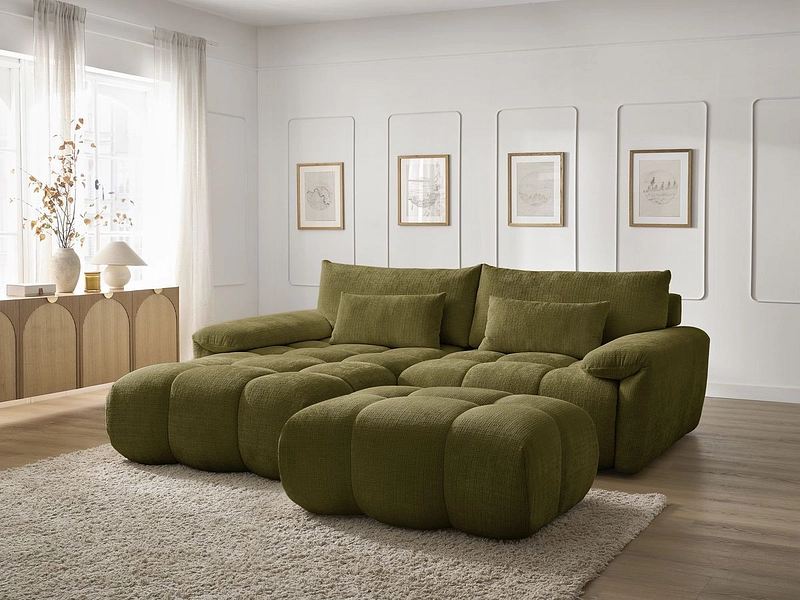 Divano ad angolo con pouf BOBOCHIC IVANE