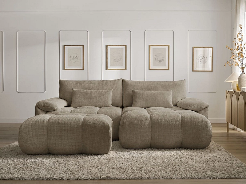 Divano ad angolo con pouf BOBOCHIC IVANE