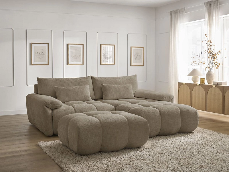 Divano ad angolo con pouf BOBOCHIC IVANE