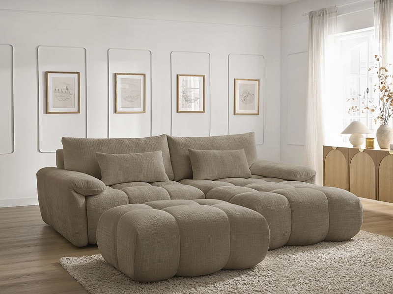 Divano ad angolo con pouf BOBOCHIC IVANE