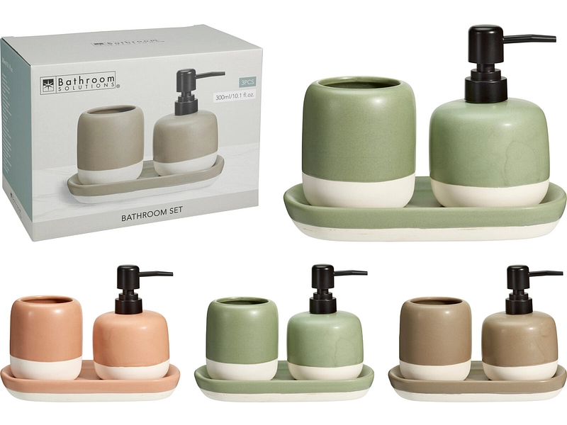 Becher- und Seifenspender-Set LOTA mehrfarbig Becher- und Seifenspender-Set LOTA mehrfarbig