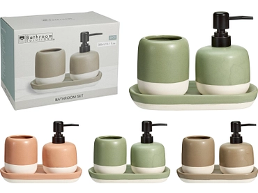 Becher- und Seifenspender-Set LOTA mehrfarbig Becher- und Seifenspender-Set LOTA mehrfarbig
