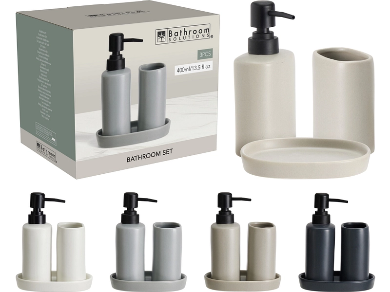 Becher- und Seifenspender-Set LOTA mehrfarbig Becher- und Seifenspender-Set LOTA mehrfarbig