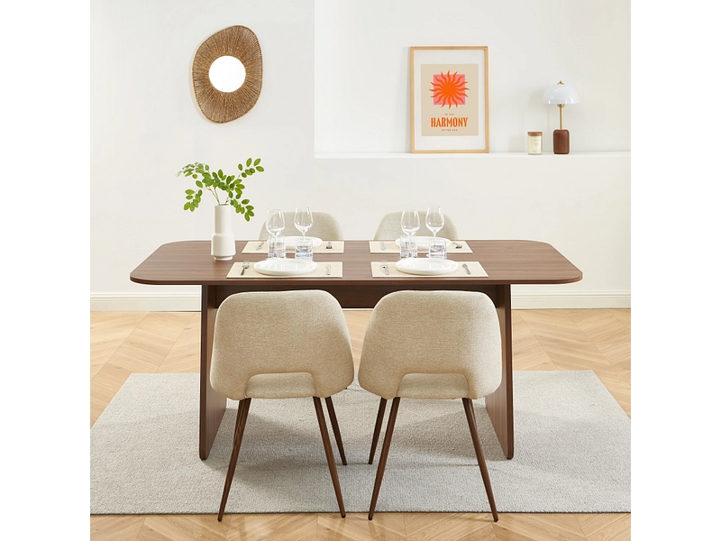 Set Tisch und 4 Stühle BAÏTA LANGO