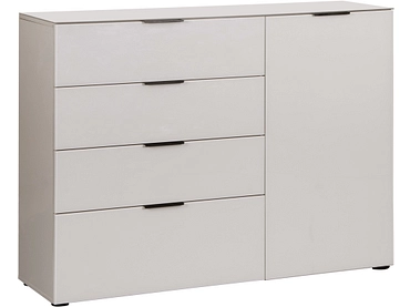 Kommode GLASS 1 Tür 4 Schubladen