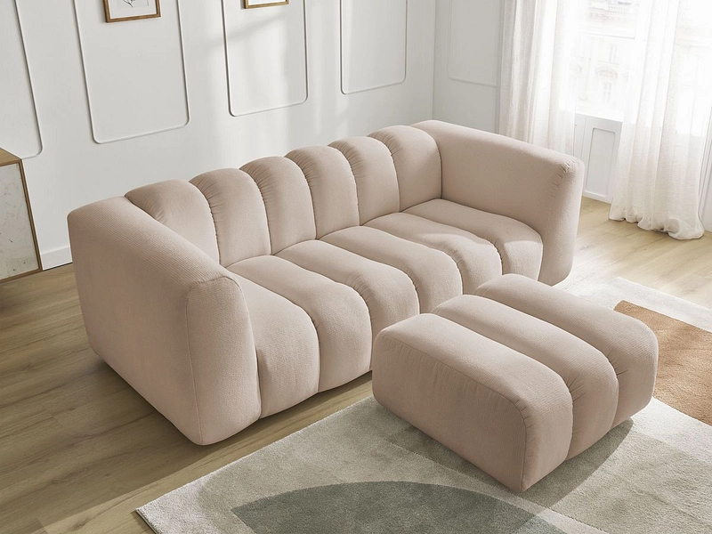 3er Sofa mit Hocker BOBOCHIC TALIA
