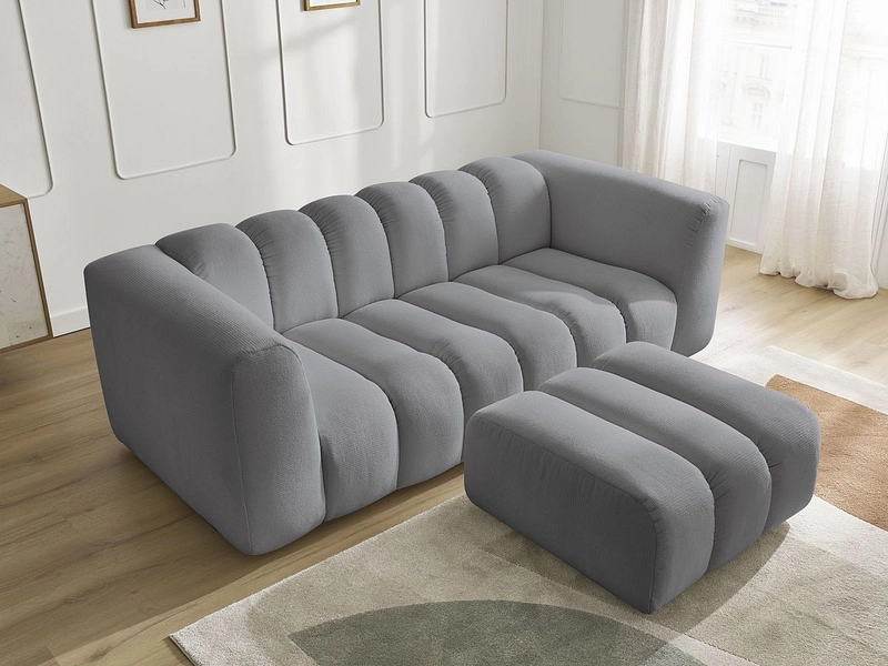 3er Sofa mit Hocker BOBOCHIC TALIA
