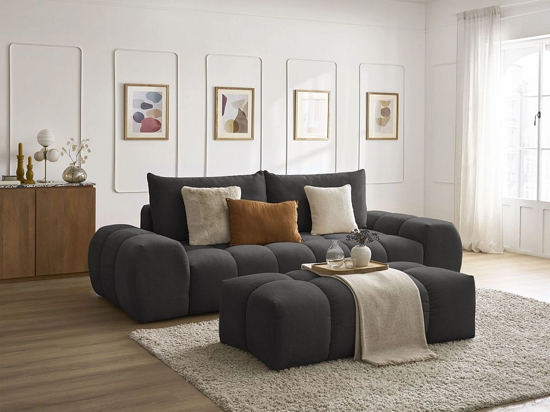 3er Sofa mit Hocker BOBOCHIC EVEREST