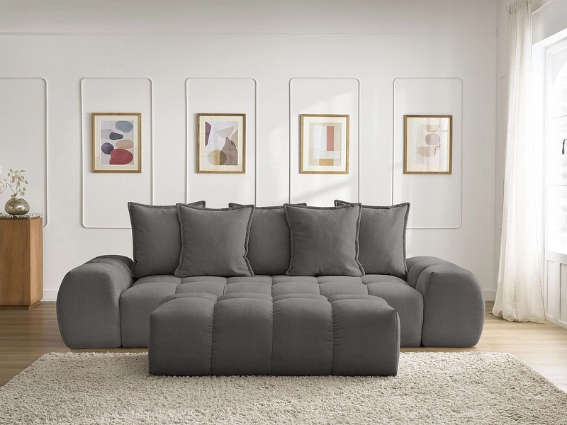 Canapé 3 places avec pouf BOBOCHIC EVEREST Canapé 3 places avec pouf BOBOCHIC EVEREST
