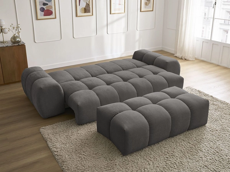 Canapé 3 places avec pouf BOBOCHIC EVEREST Canapé 3 places avec pouf BOBOCHIC EVEREST