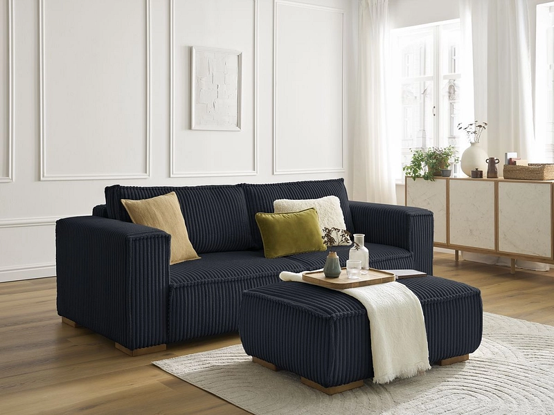 Canapé 3 places avec pouf BOBOCHIC CHELSEA Canapé 3 places avec pouf BOBOCHIC CHELSEA