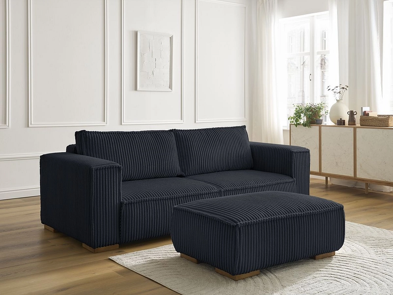 Canapé 3 places avec pouf BOBOCHIC CHELSEA Canapé 3 places avec pouf BOBOCHIC CHELSEA