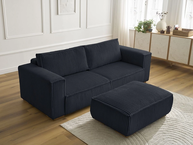 Canapé 3 places avec pouf BOBOCHIC CHELSEA Canapé 3 places avec pouf BOBOCHIC CHELSEA