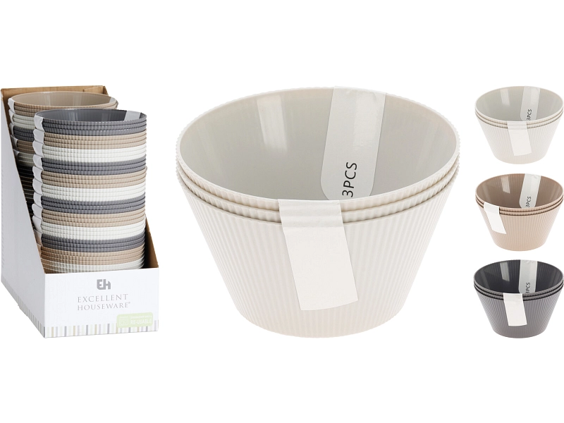 Set de bols EVA polypropylène brun Set de bols EVA polypropylène brun