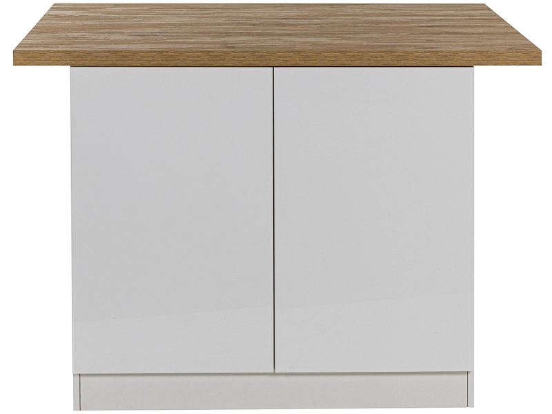 Îlot central ISCHIA mélamine blanc laqué