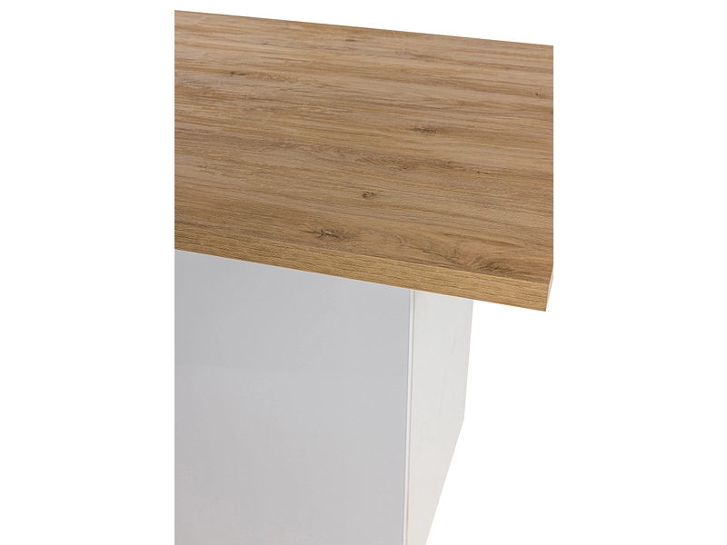 Îlot central ISCHIA mélamine blanc laqué