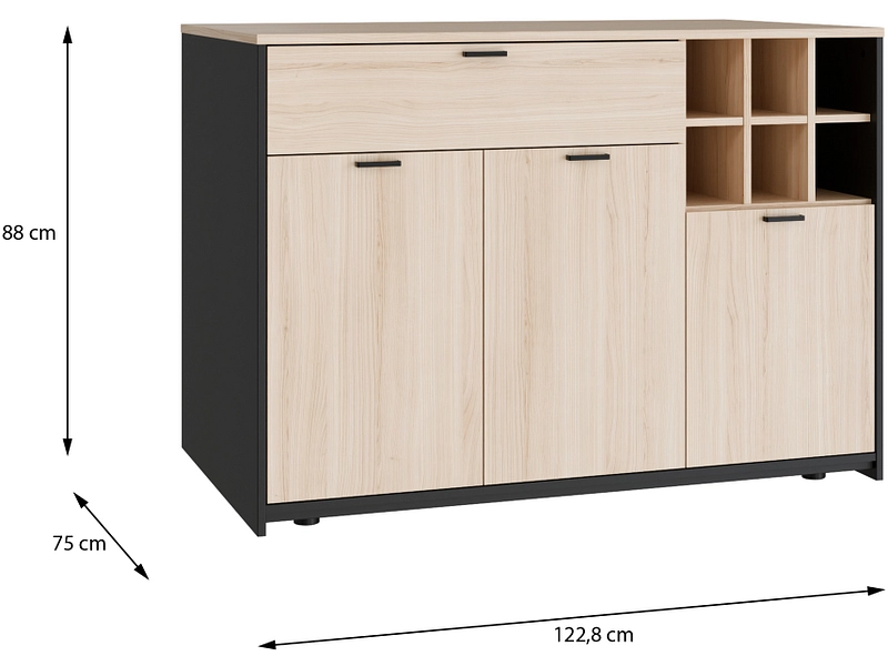 Îlot central MANTEK panneau de particules chêne Îlot central MANTEK panneau de particules chêne