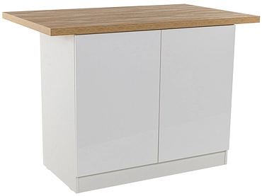 Îlot central ISCHIA mélamine blanc laqué