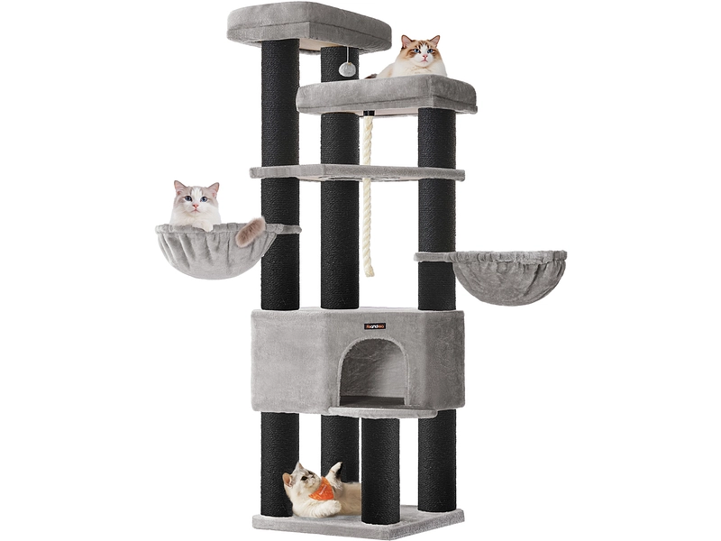 Arbre à chat FEANDREA Panneau de particules gris foncé