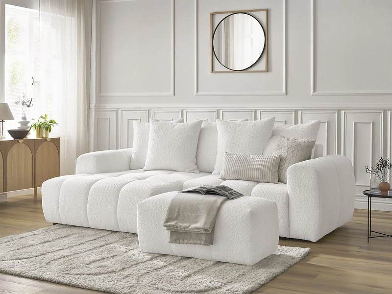 Canapé d'angle avec pouf BOBOCHIC ROXELANE