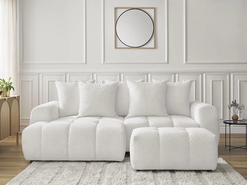 Canapé d'angle avec pouf BOBOCHIC ROXELANE