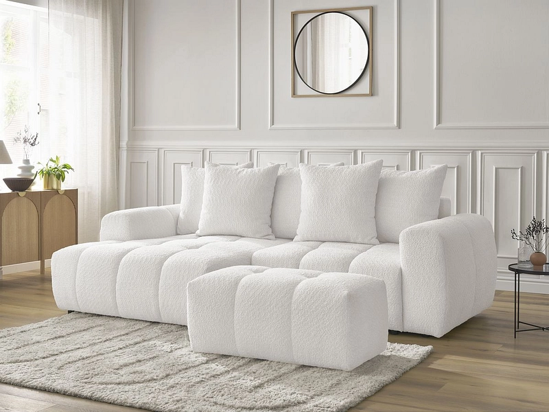 Canapé d'angle avec pouf BOBOCHIC ROXELANE