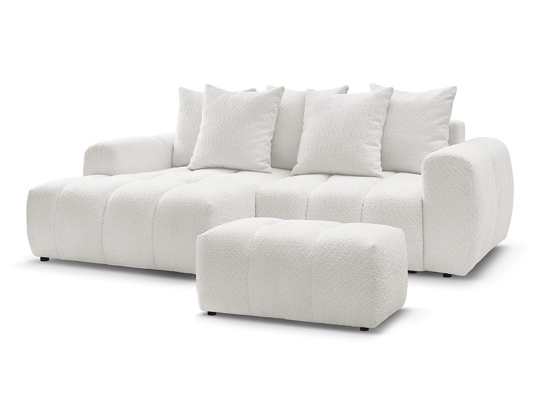 Canapé d'angle avec pouf BOBOCHIC ROXELANE