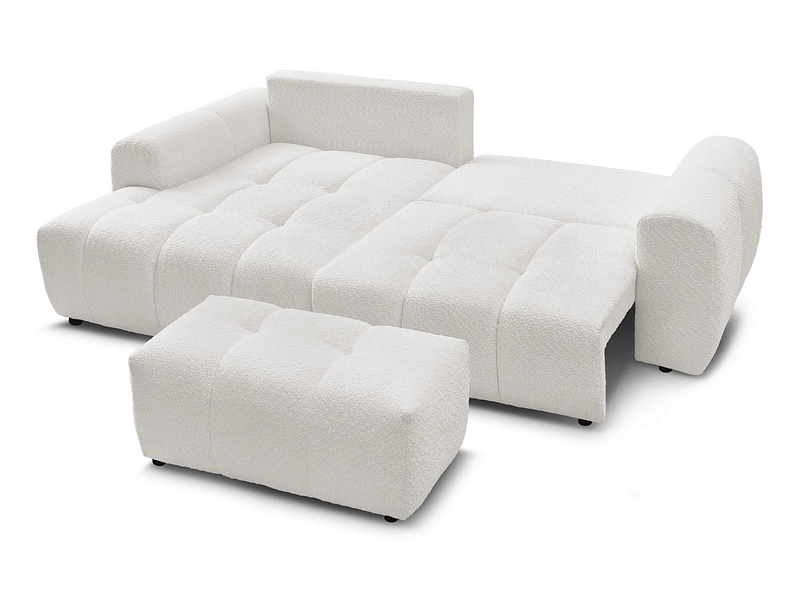 Canapé d'angle avec pouf BOBOCHIC ROXELANE