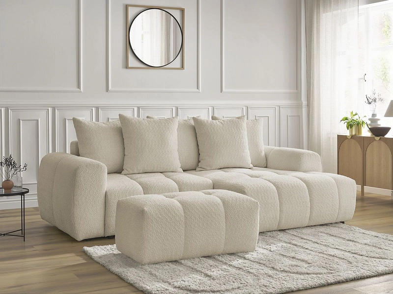 Canapé d'angle avec pouf BOBOCHIC ROXELANE