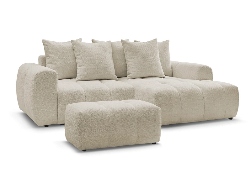 Canapé d'angle avec pouf BOBOCHIC ROXELANE