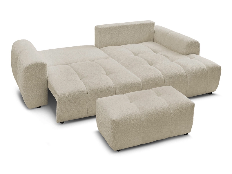 Canapé d'angle avec pouf BOBOCHIC ROXELANE