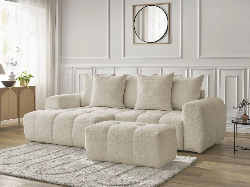 Canapé d'angle avec pouf BOBOCHIC ROXELANE